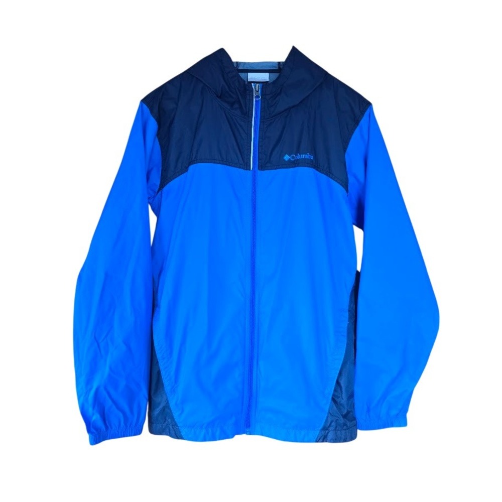 Columbia‎ Windbreaker Jacket Kids XL 18/20 Blue Navy Gorpcore Outdoorsy Raincoat
